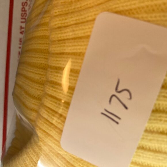 Womens Vintage Tommy Hilfiger Striped Cotton Turtle Neck Sweater XL Yellow Blue - Picture 12 of 12